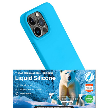 iPhone 15 Pro Max Compatible Case Cover With Liquid Silicone -Blue